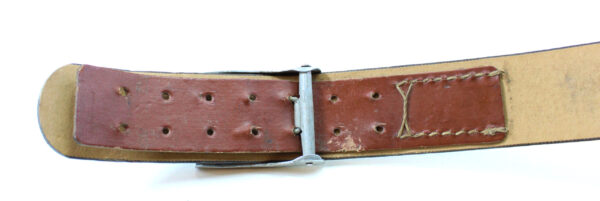Original German WWII Police Preßstoff Belt with Pebbled Aluminum EM/NCO Buckle + WWII 1936 German K98 Mauser Ammo Pouch – Lagesa - Image 5