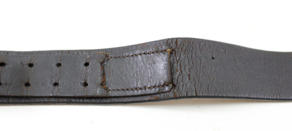 Original German WWII Army (Heer) EM/NCO Black Leather Belt with Pebbled Aluminum Dress Buckle – Stamped Heidelberg 1941 - Image 5