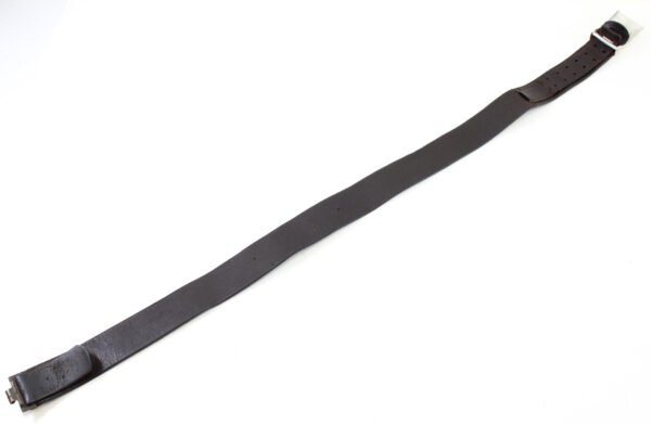 Original German WWII Army (Heer) EM/NCO Black Leather Belt with Pebbled Aluminum Dress Buckle – Stamped Heidelberg 1941 - Image 3