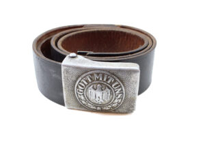Original German WWII Wehrmacht Army (Heer) EM/NCO Belt with Pebbled Aluminum Buckle – Richard Sieper & Söhne, Lüdenscheid