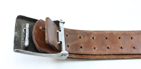 Original German WWII Wehrmacht Army (Heer) EM/NCO Belt with Pebbled Aluminum Buckle – Richard Sieper & Söhne, Lüdenscheid - Image 8
