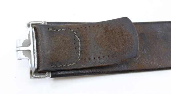 GERMAN WW2 POLICE EM/NCO'S ALUMINIUM BELT BUCKLE AND LEATHER BELT - Image 8