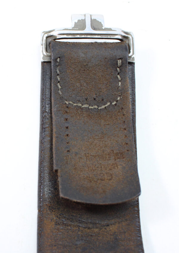GERMAN WW2 POLICE EM/NCO'S ALUMINIUM BELT BUCKLE AND LEATHER BELT - Image 7