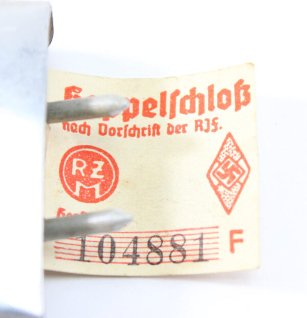 Original German WWII Hitler Youth Steel Belt Buckle with Original Paper Tag – Assmann & Söhne, Lüdenscheid - Image 3