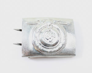 Original German WWII Waffen-SS Enlisted Man’s Steel Belt Buckle – Marked Assmann & Söhne, Lüdenscheid