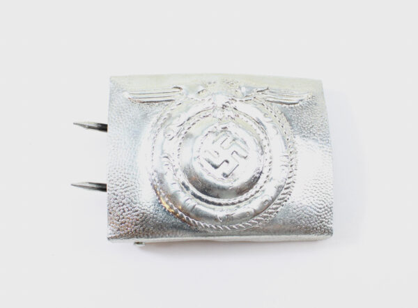 Original German WWII Waffen-SS Enlisted Man’s Steel Belt Buckle – Marked Assmann & Söhne, Lüdenscheid