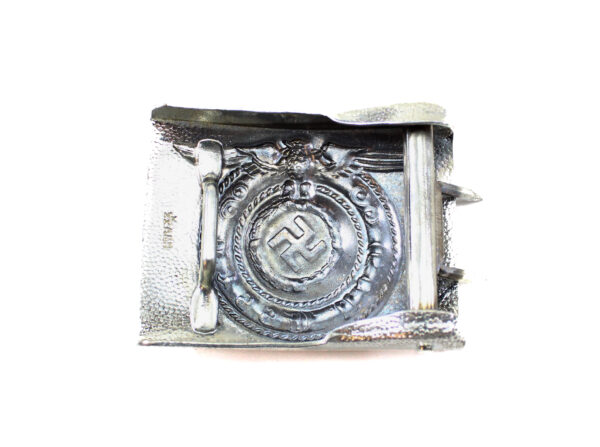 Original German WWII Waffen-SS Enlisted Man’s Steel Belt Buckle – Marked Assmann & Söhne, Lüdenscheid - Image 2