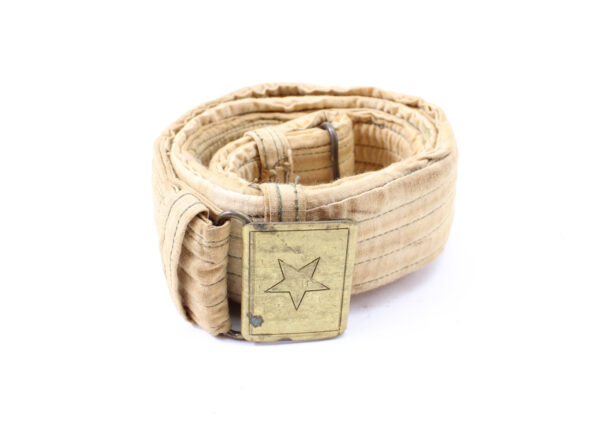 Original Vietnam War North Vietnamese Army (NVA) / Viet Cong Early Khaki Canvas Belt with Brass Star Buckle