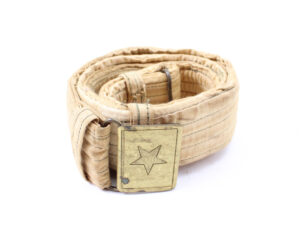 Original Vietnam War North Vietnamese Army (NVA) / Viet Cong Early Khaki Canvas Belt with Brass Star Buckle