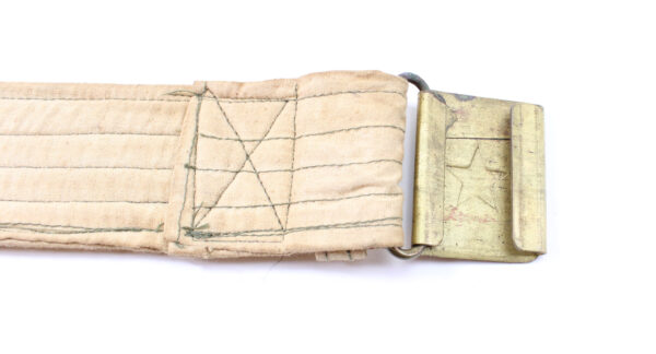 Original Vietnam War North Vietnamese Army (NVA) / Viet Cong Early Khaki Canvas Belt with Brass Star Buckle - Image 4