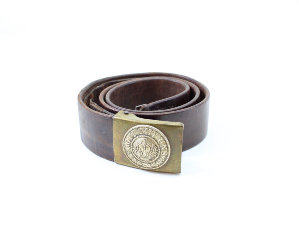 Original Imperial German WWI Prussian M1895 Belt with “Gott Mit Uns” Brass & Nickel Buckle