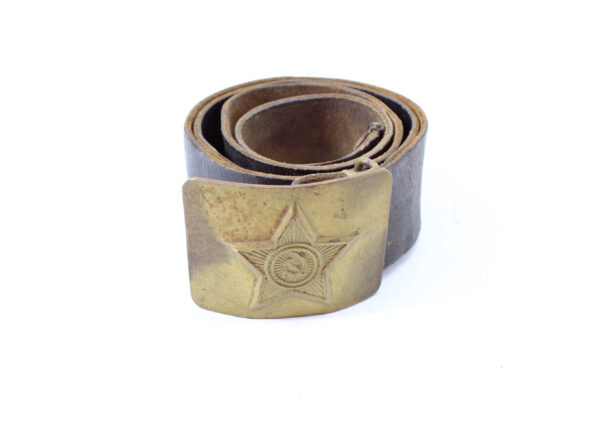 Original USSR Soviet Russia Brass Belt with Hammer and Sickle Buckle