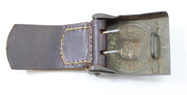 Original German WWII Heer EM/NCO Black Leather Belt with Steel Buckle – Belt Marked L. Kopping & Co Giessen 1942, Tab Marked G. Brehmer 1941 - Image 7