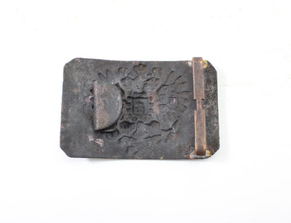 Original Imperial Russian WWI Belt Buckle with Double-Headed Eagle Crest and Leather Belt - Image 6