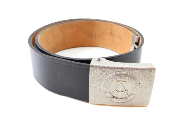 Original East German NVA Leather Belt with Buckle – Cold War DDR German Military Black