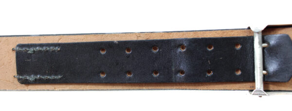 Original East German NVA Leather Belt with Buckle – Cold War DDR German Military Black - Image 4