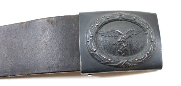 Original WWII German Luftwaffe EM/NCO Belt & Buckle – Wittkop & Co. Bielefeld Belt, RS&S Buckle - Image 6