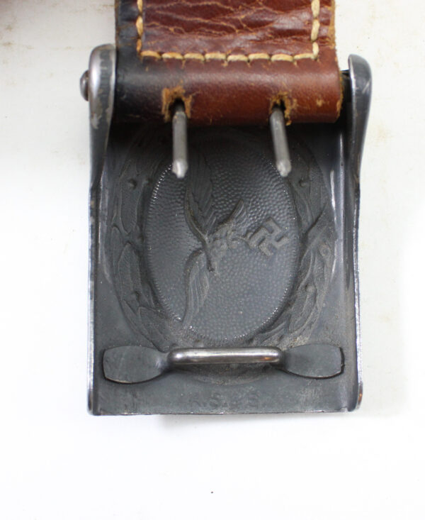 Original WWII German Luftwaffe EM/NCO Belt & Buckle – Wittkop & Co. Bielefeld Belt, RS&S Buckle - Image 3