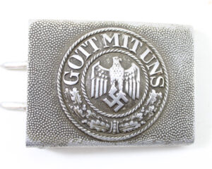 Original German WWII Heer Enlisted Man’s Unmarked Steel Belt Buckle