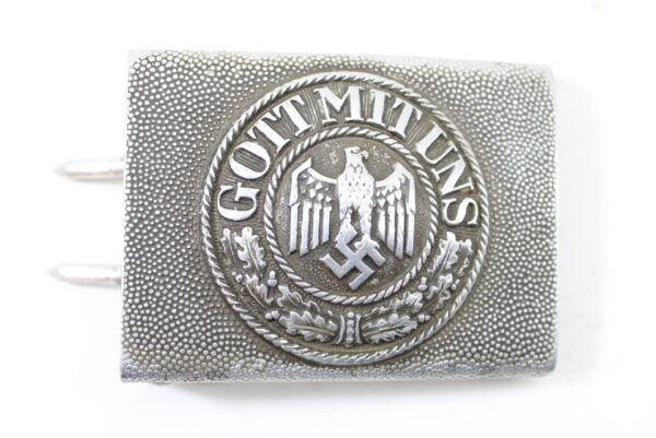 Original German WWII Heer Enlisted Man’s Unmarked Steel Belt Buckle