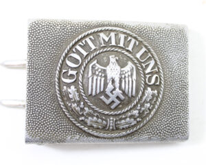 Original German WWII Heer Enlisted Man’s Unmarked Steel Belt Buckle