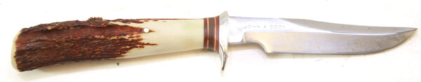 Authentic Randall Made #8-4 Knife – Antler Handle with Compass, Original Sheath, Old Style Blade - Image 4