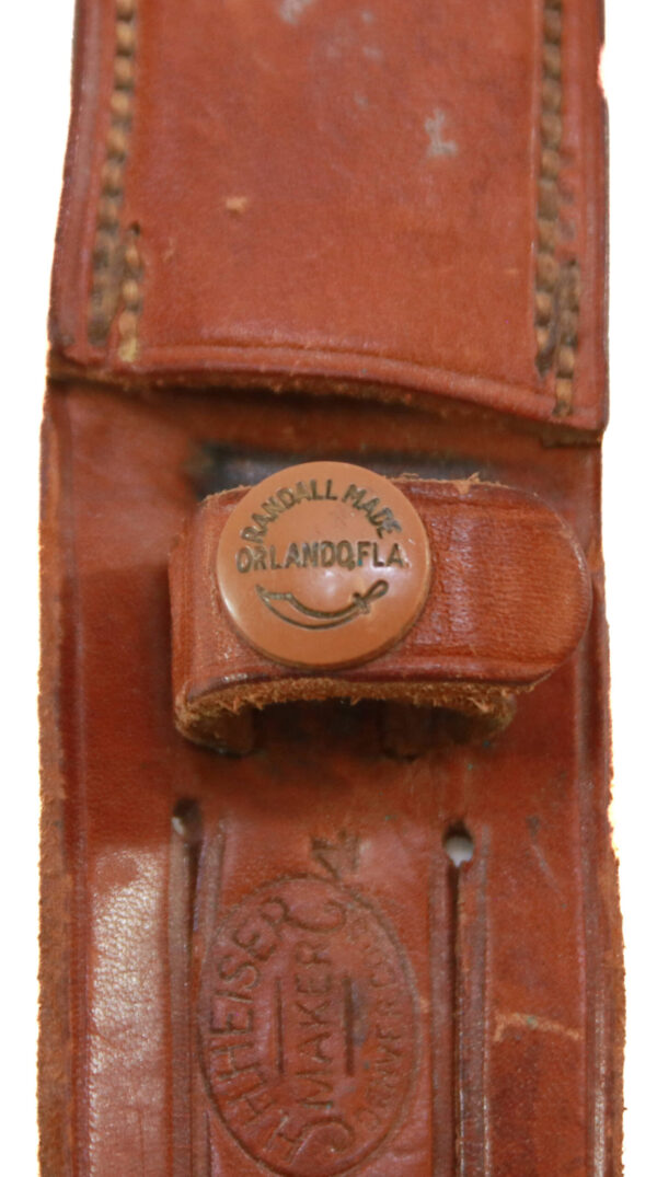 Authentic Randall Made #8-4 Knife – Antler Handle with Compass, Original Sheath, Old Style Blade - Image 2