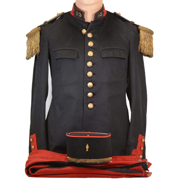 Authentic French Infantry Officers Pre-1914 Model 1871 Tunic, Pre-1914 Pantalon Rouge Trousers and Infantry Officer Foreign Legion Kepi