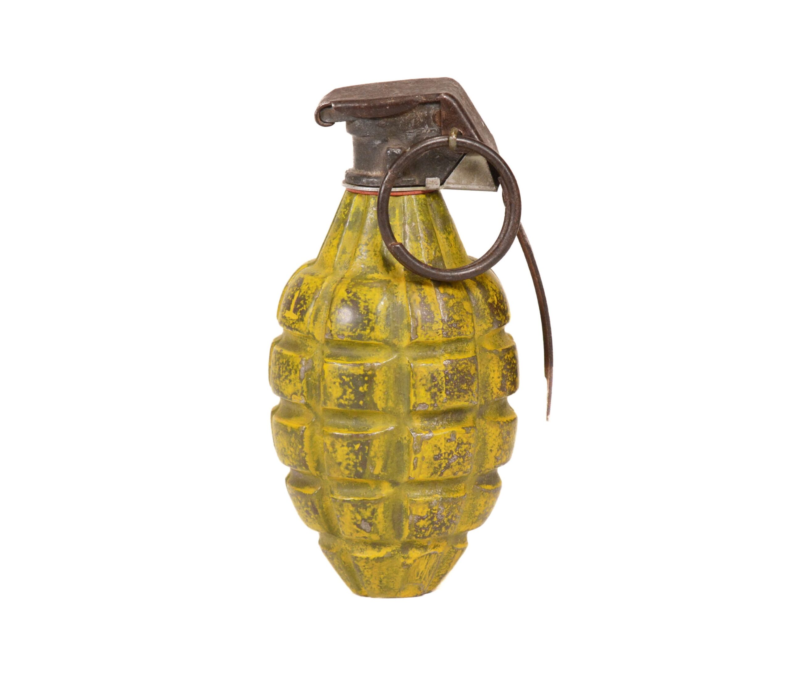 WWII mkII first style hang grenade yellow INERT