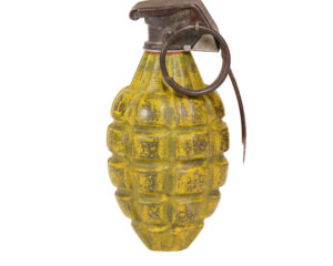 WWII mkII first style hang grenade yellow INERT