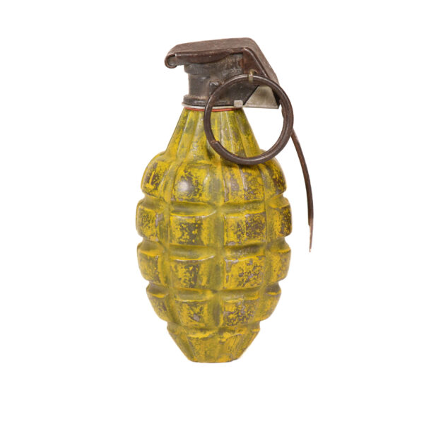 WWII mkII first style hang grenade yellow INERT