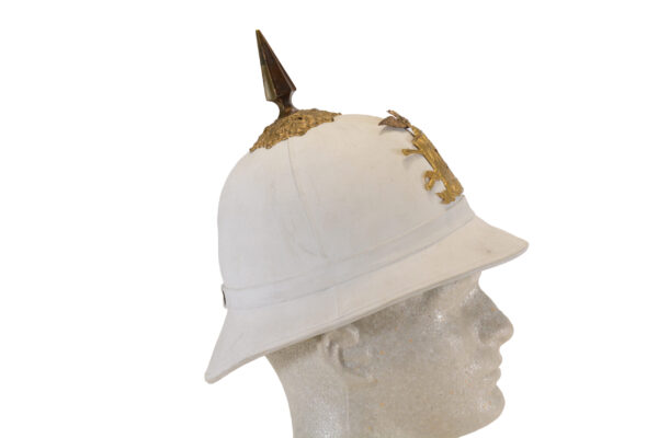 US Infantry M1889 New York Nat. Guard white dress spike and pith by Horstmann & Bros - Image 2