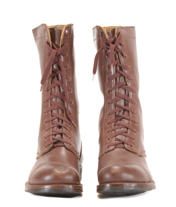 Unissued Korean War 1952 Brown Leather Combat Jump Boots by International Shoe Co. - 14.5 - Image 2