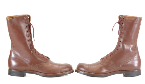 Unissued Korean War 1952 Brown Leather Combat Jump Boots by International Shoe Co. - 14.5 - Image 4