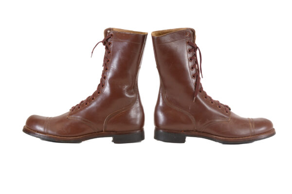Unissued Korean War 1952 Brown Leather Combat Jump Boots by International Shoe Co. - 14.5 - Image 5