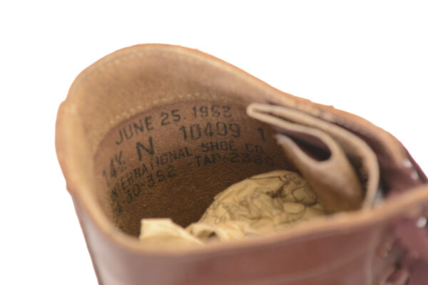 Unissued Korean War 1952 Brown Leather Combat Jump Boots by International Shoe Co. - 14.5 - Image 7