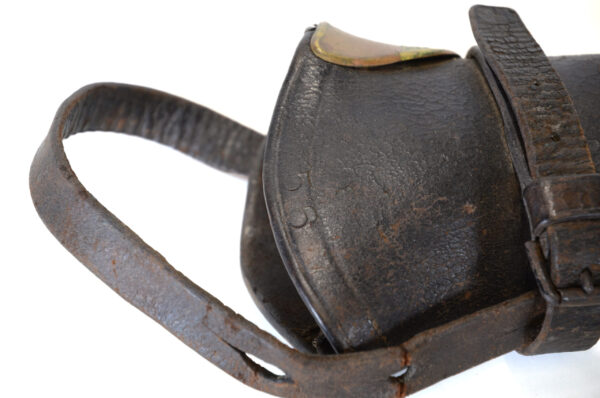 Original U.S. Indian Wars M1886 Springfield Trapdoor Cavalry Carbine Leather Boot Scabbard - Image 3