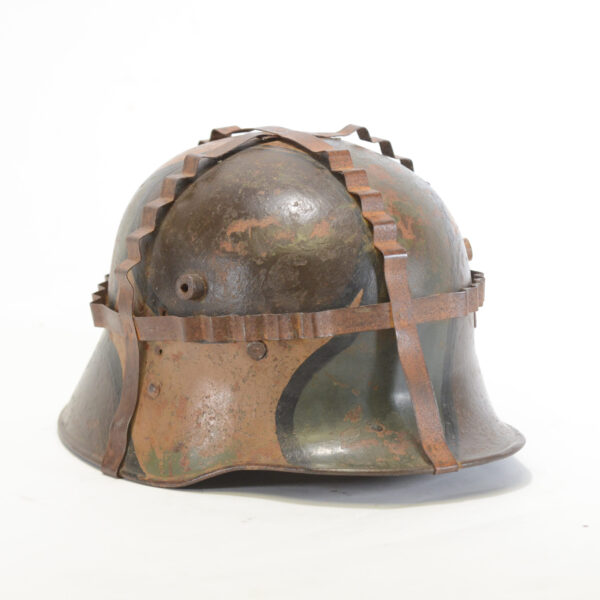 Original Interwar German M16 Helmet, Very Rare – Early Paint, 3-Pad Liner, and Foliage Basket - Image 14