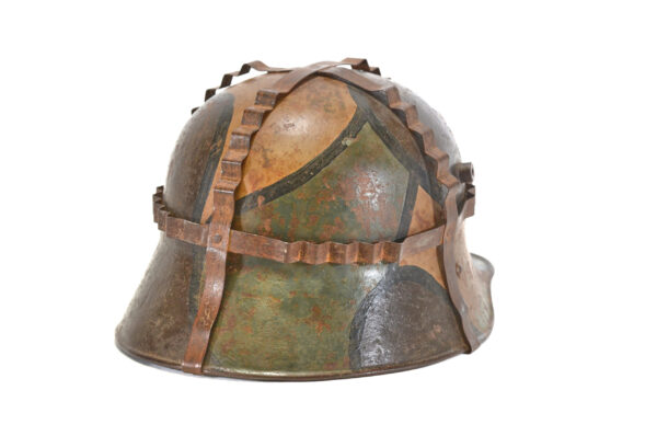Original Interwar German M16 Helmet, Very Rare – Early Paint, 3-Pad Liner, and Foliage Basket - Image 7