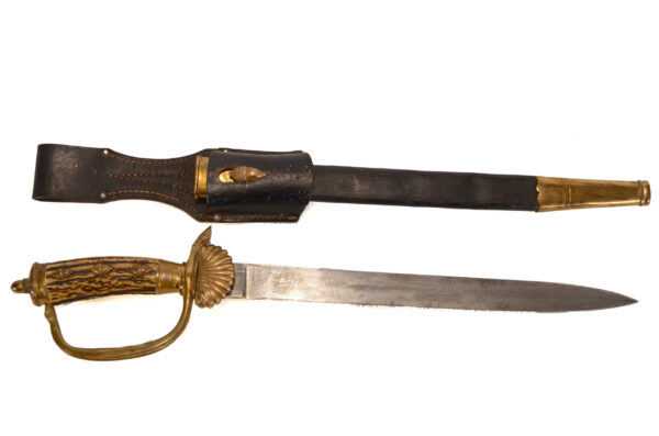 Original German Hirschfänger Stag Handle Forestry Dress Cutlass - Image 3