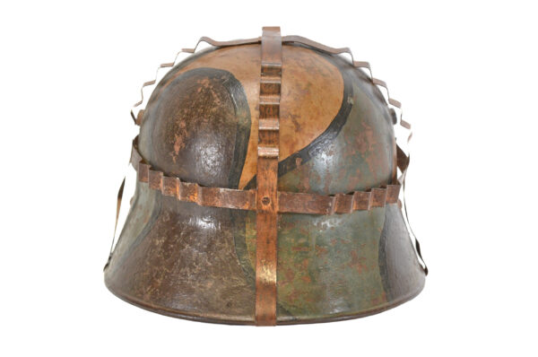 Original Interwar German M16 Helmet, Very Rare – Early Paint, 3-Pad Liner, and Foliage Basket - Image 3