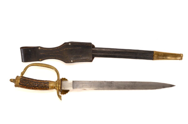Original German Hirschfänger Stag Handle Forestry Dress Cutlass - Image 4