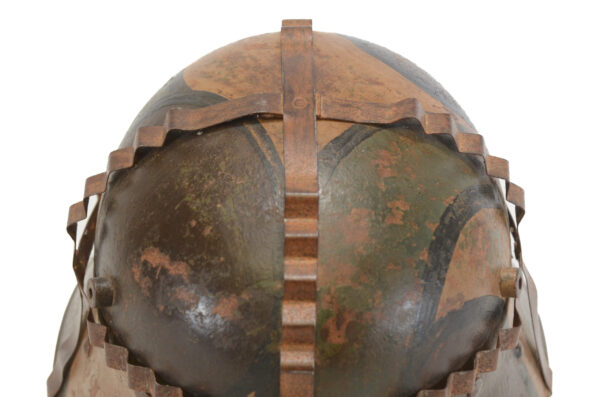 Original Interwar German M16 Helmet, Very Rare – Early Paint, 3-Pad Liner, and Foliage Basket - Image 5