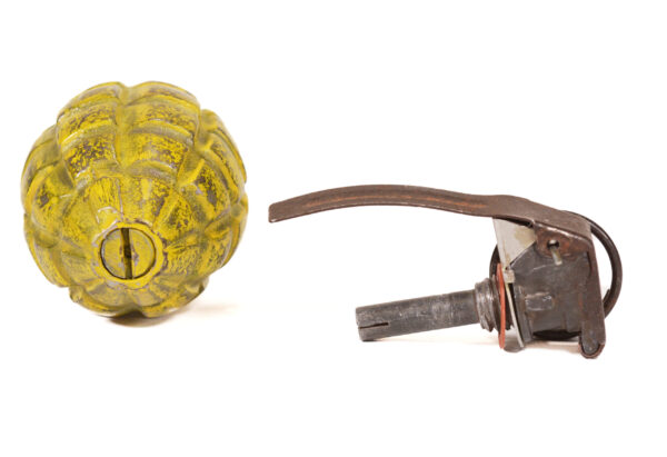 WWII mkII first style hang grenade yellow INERT - Image 5