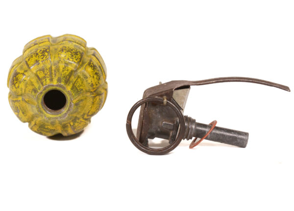 WWII mkII first style hang grenade yellow INERT - Image 6