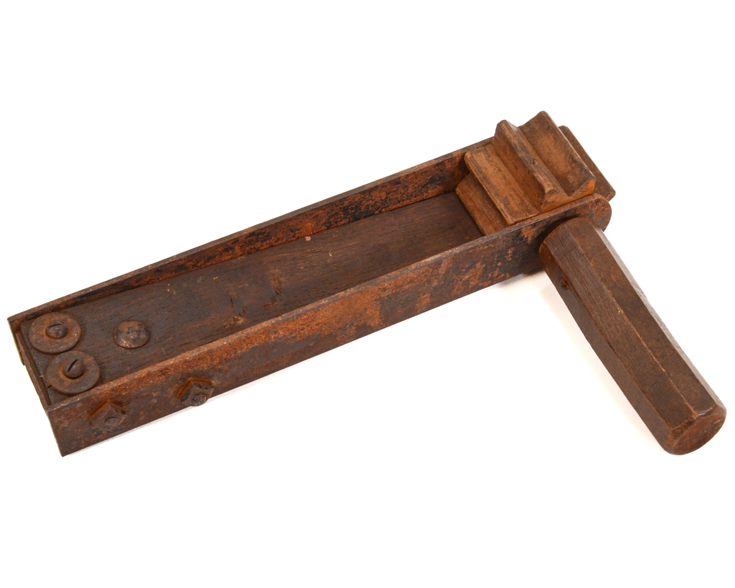 Original WWI Gas Alarm Rattle by UNIMAN 1918 unit marked - Authentic Trench Artifact