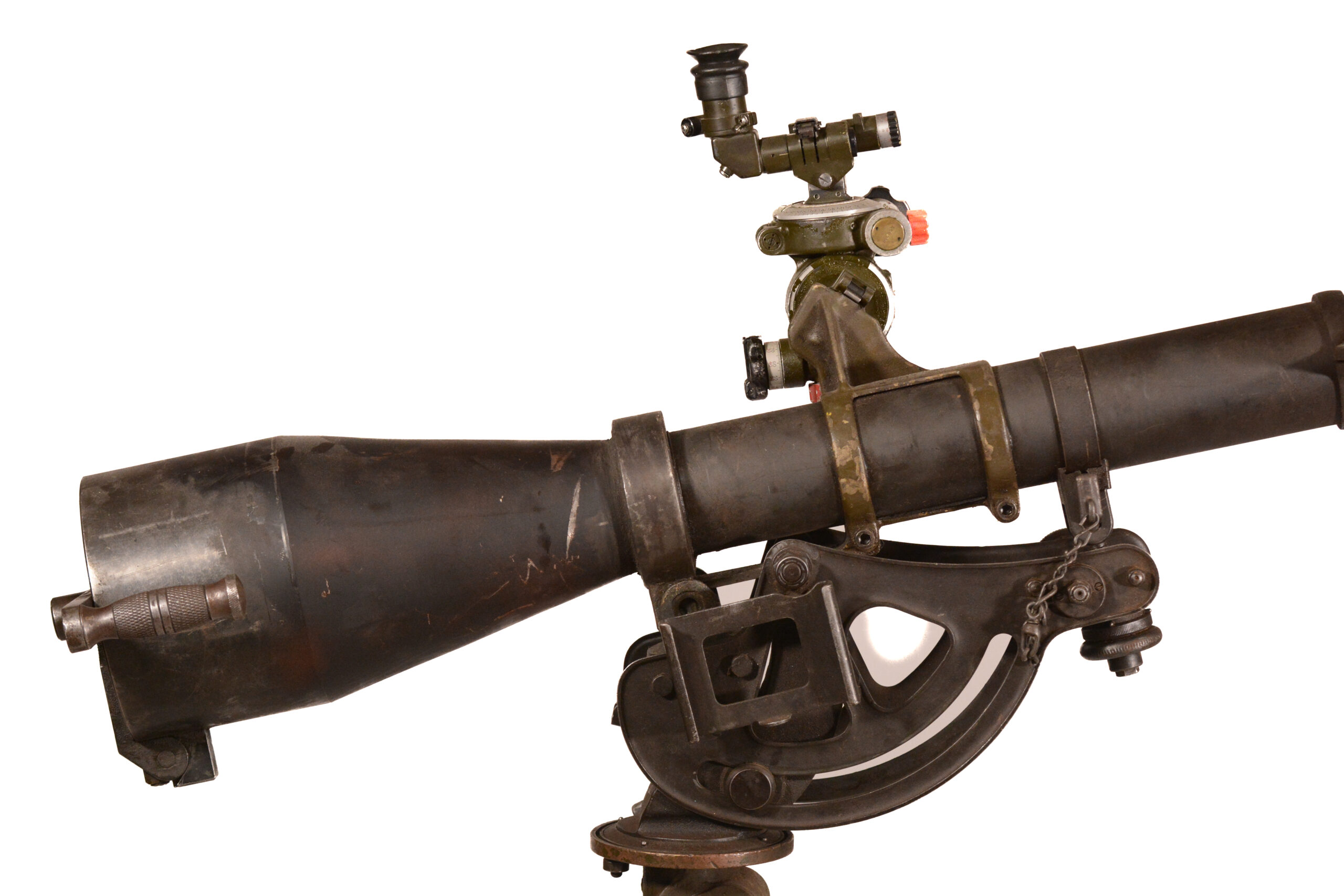 U.S. Firestone M20 Recoilless Rifle with M1917A1 Tripod — Made Inert — Includes Spent Case & M45 Light Instrument - Image 4