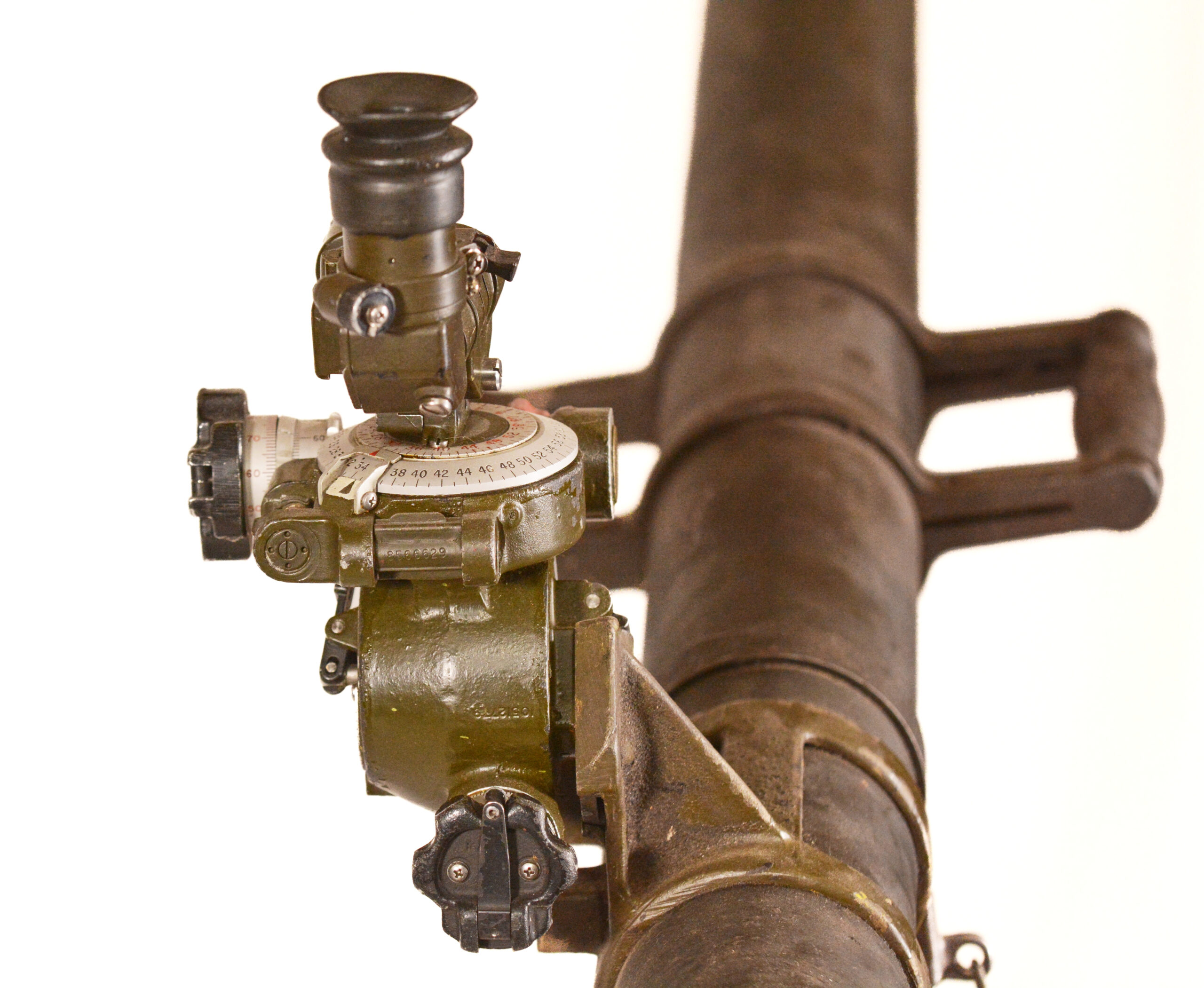 U.S. Firestone M20 Recoilless Rifle with M1917A1 Tripod — Made Inert — Includes Spent Case & M45 Light Instrument - Image 10