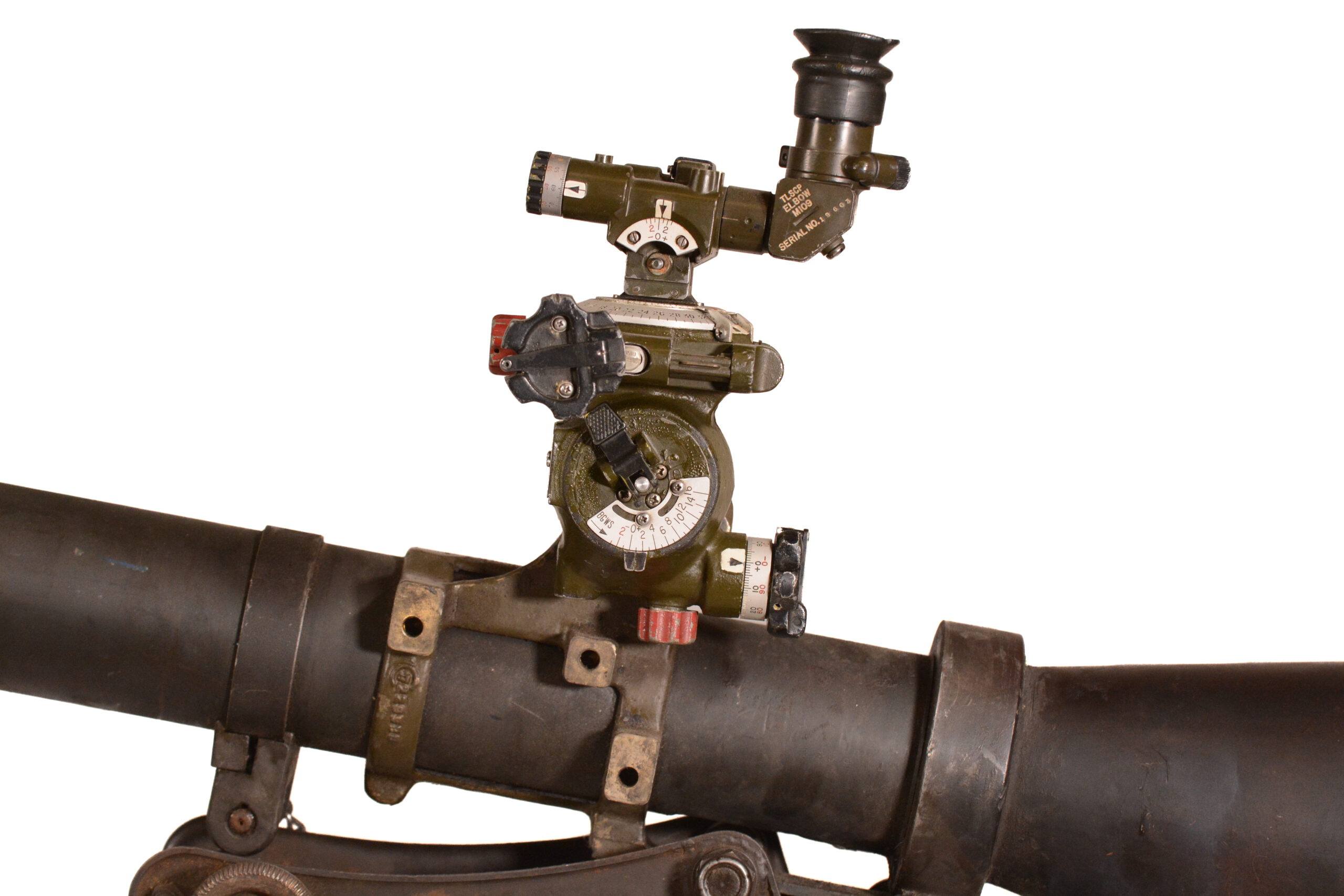 U.S. Firestone M20 Recoilless Rifle with M1917A1 Tripod — Made Inert — Includes Spent Case & M45 Light Instrument - Image 9