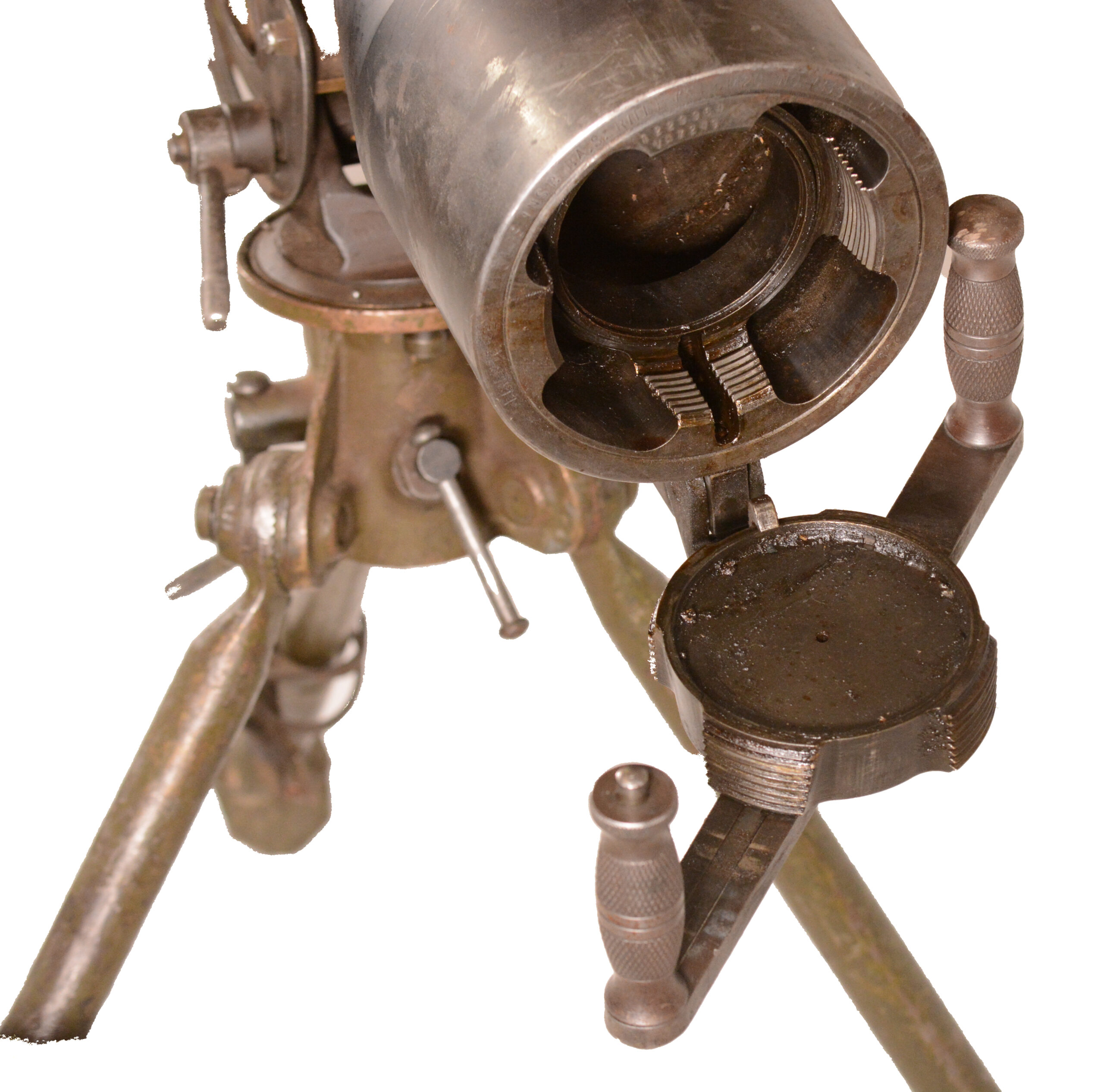 U.S. Firestone M20 Recoilless Rifle with M1917A1 Tripod — Made Inert — Includes Spent Case & M45 Light Instrument - Image 18